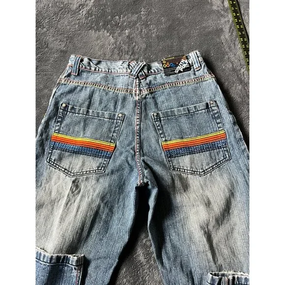 Southpole Men’s Vintage 1990s Baggy Y2K Embroidered Skateboard Jeans 34 - Picture 6 of 10